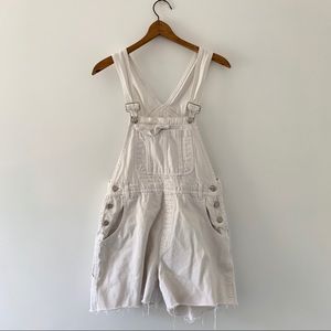 Vintage Overall Shorts White Medium